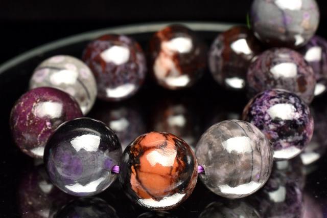 【１点物】三大ヒーリング スギライト(杉石)　11.5-12mm　ブレスレット 厄除け【送料無料】_M3313の通販は