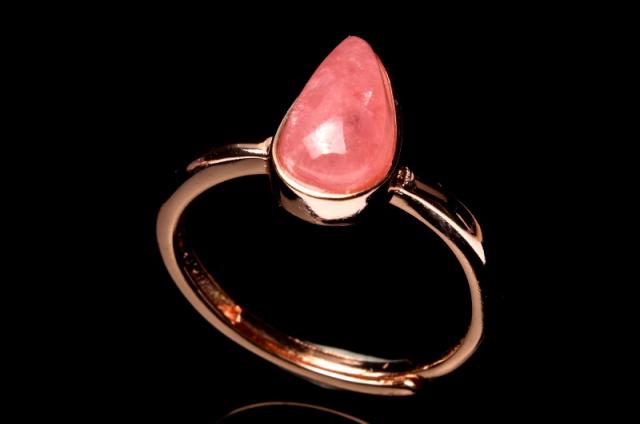 【１点物】シルバー925◇ インカローズ　11x6mm　ドロップ 指輪リング(サイズ調整可) 恋愛運【ネコポス送料無料】_PB9894の通販は 5,080円