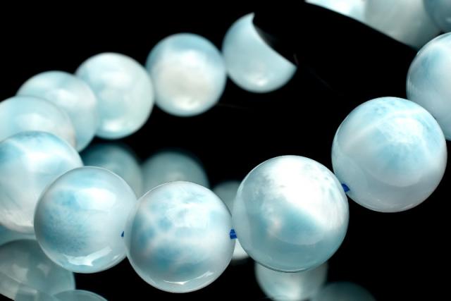 【１点物】癒やしの波模様 ラリマー　12-13mm　ブレスレット 【送料無料】_M5003の通販は 31,967円