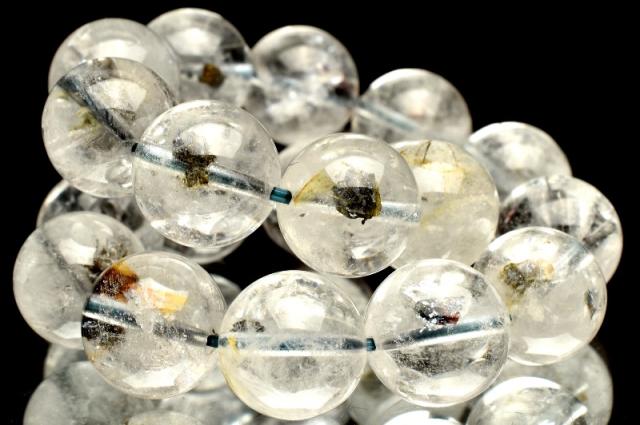 【１点物】グリーントルマリンインクォーツ　10-10.5mm　ブレスレット 健康運・厄除け【ネコポス送料無料】_MA837_5