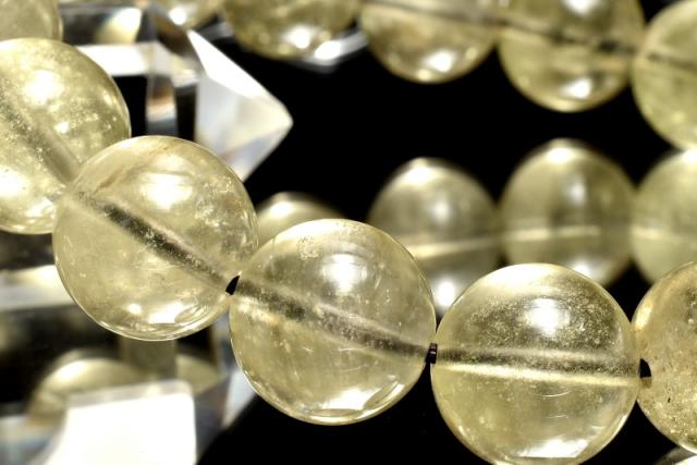 【１点物】希少高品質◇ブラックファントム入り リビアングラス　12mm　ブレスレット 金運・仕事運【ネコポス送料無料】_MA5642