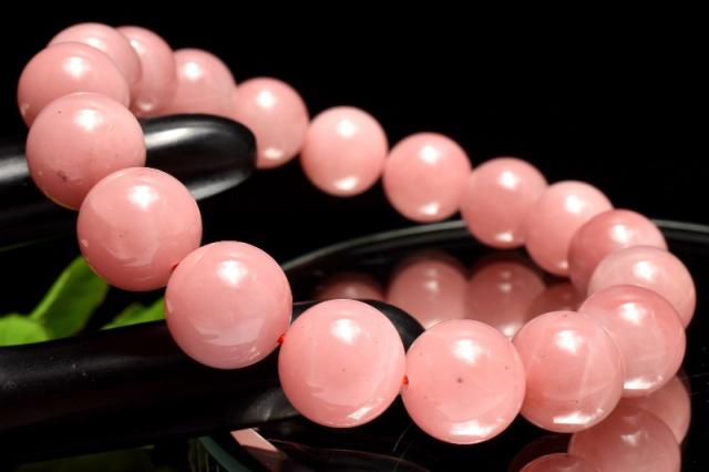 【１点物】ブラジル産◇高発色 グァバクォーツ(天然ピンククォーツ)　11.5mm　ブレスレット 【ネコポス送料無料】_MC528