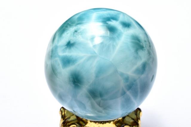 1点物】AAA☆カリブ海の宝石 ラリマー 30mm 丸玉(台座付き) スフィア