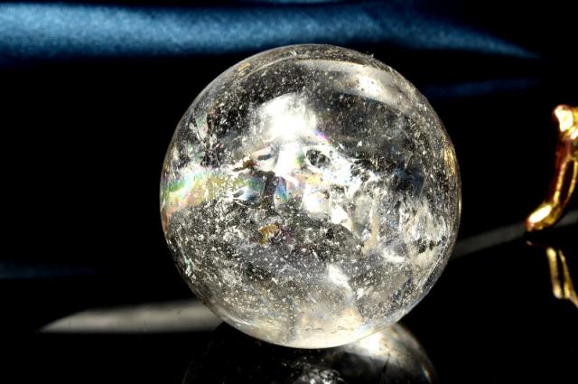 1点物】虹入り！コロンビア産 レムリアンシードクリスタル 32mm 丸玉