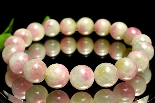 【１点物】AA☆淡彩が美しい高品質 ウォーターメロントルマリン　10mm　ブレスレット 健康運【ネコポス送料無料】_MC4296