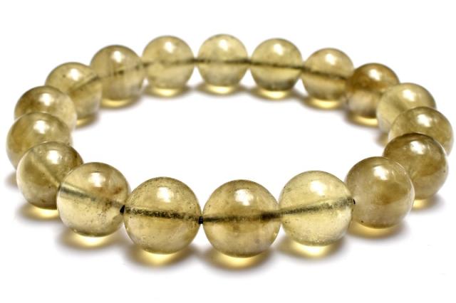 【１点物】希少高品質◇ブラックファントム入り リビアングラス　11.5mm　ブレスレット 金運・仕事運【ネコポス送料無料】_MC4606