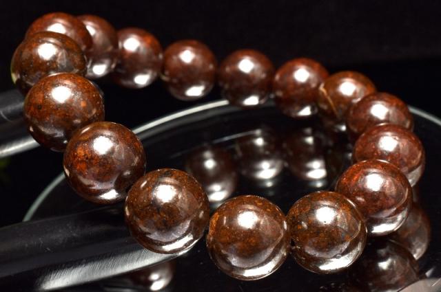 【１点物】サハラ砂漠産 コンドライト隕石(天然石質隕石メテオライト)　12.5mm　ブレスレット 【送料無料】_MC5331_1