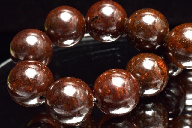 【１点物】サハラ砂漠産 コンドライト隕石(天然石質隕石メテオライト)　12.5mm　ブレスレット 【送料無料】_MC5331_2