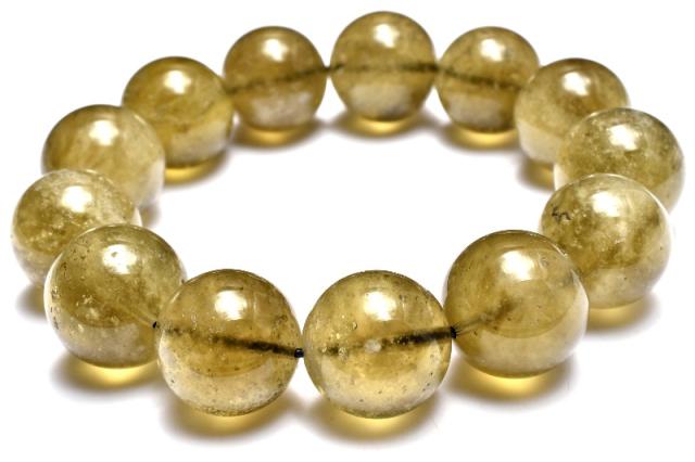 【１点物】希少高品質◇ブラックファントム入り リビアングラス　17-17.5mm　ブレスレット 金運・仕事運【送料無料】_MC5369