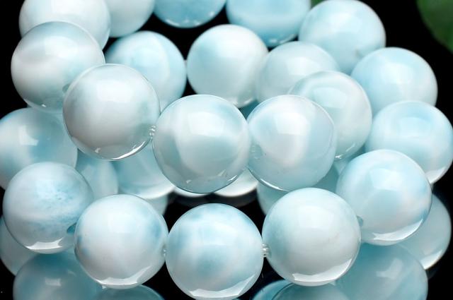 【１点物】美しい波模様 ラリマー　8.5mm　ブレスレット 【ネコポス送料無料】_U9582_1