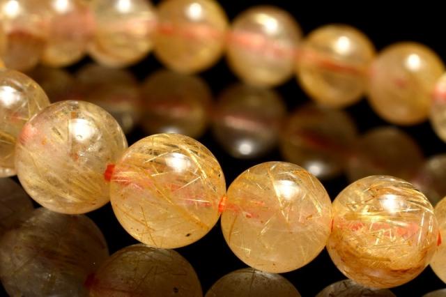 【１点物】AA☆黄金の煌めき ゴールドルチルクォーツ　8.5mm　ブレスレット 恋愛運・金運・仕事運【ネコポス送料無料】_MC6643_2