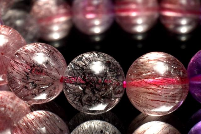 【１点物】AAAA+☆万華鏡のような美しい内包 スーパーセブン　9.5mm　ブレスレット 金運・仕事運【送料無料】_MC9612_1
