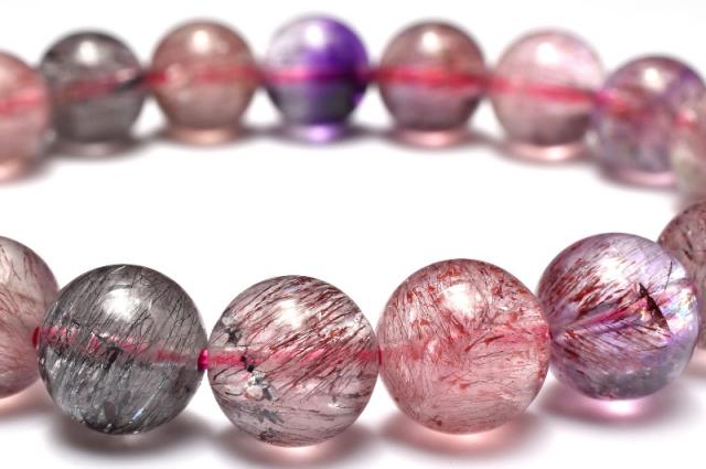 【１点物】AAAA+☆万華鏡のような美しい内包 スーパーセブン　9.5mm　ブレスレット 金運・仕事運【送料無料】_MC9612_5