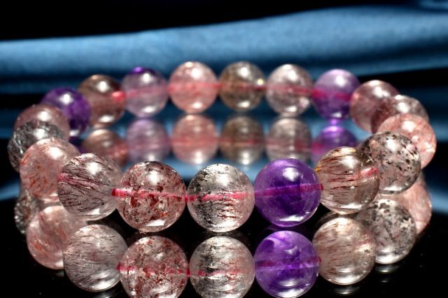 【１点物】AAA☆数量限定！ スーパーセブン　10mm　ブレスレット 金運・仕事運【送料無料】_MC9943