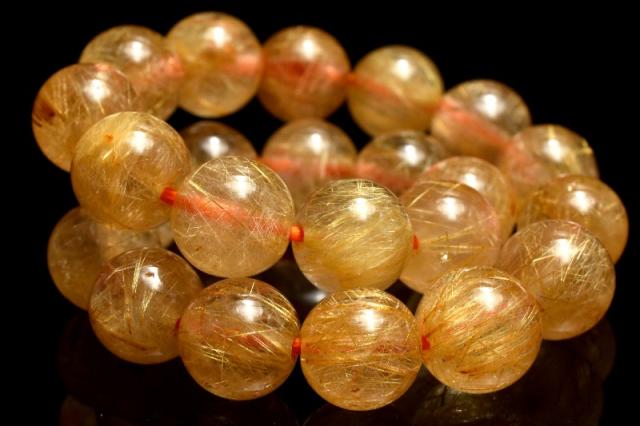 【１点物】AA☆黄金の煌めき ゴールドルチルクォーツ　8mm　ブレスレット 恋愛運・金運・仕事運【ネコポス送料無料】_MD357_3