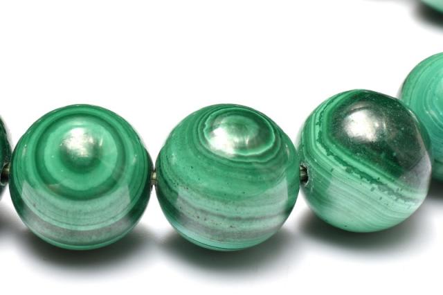 1点物】美麗な天眼ストライプ マラカイト 12mm ブレスレット 金運 