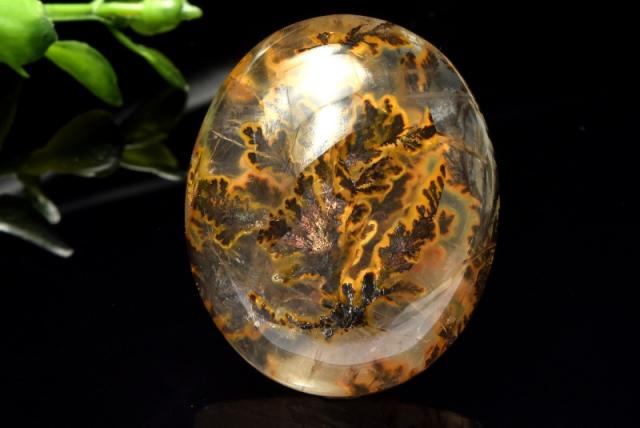 【１点物】AAAA☆景色を宿す結晶 デンドリティッククォーツ　32x26mm　オーバル ルース 健康運【ネコポス送料無料】_PD3143