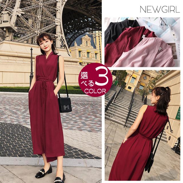 ノースリーブ ワンピース ロング ワンピース リゾート ワンピース ウエストリボン レディース 韓国 プチプラ 送料無料の通販はau Pay マーケット a Style