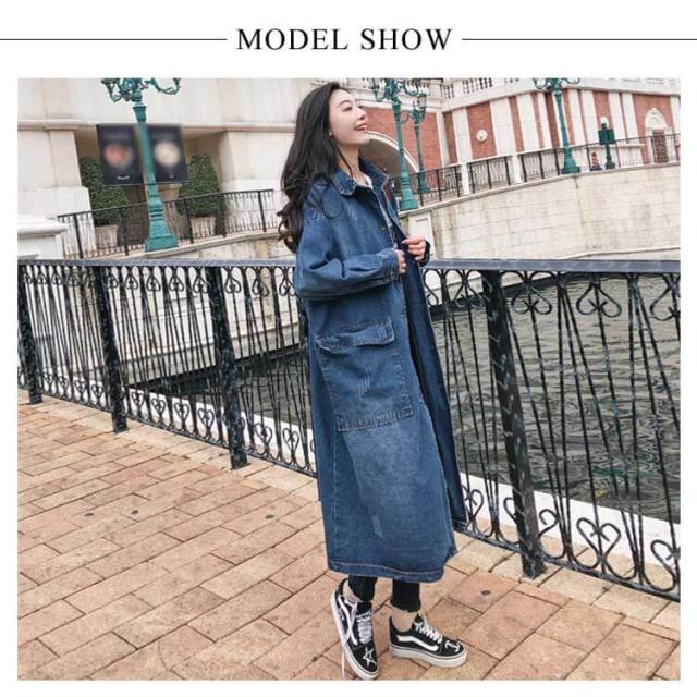 デニムロングコート デニムトレンチコート レディース デニム コート デニムコート ジャケット ロング丈 韓国 プチプラ 送料無料の通販はau Wowma a Style