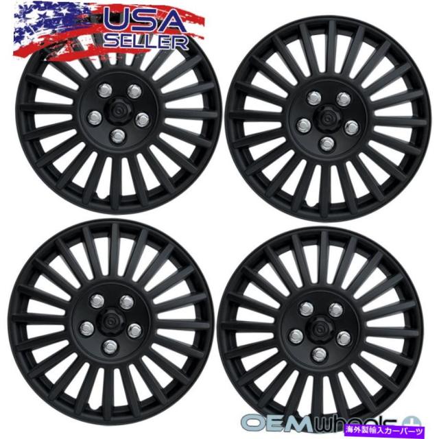 Wheel Covers Set of 4 15" はインチホイールキャップホイールハブキャップ4のスチールホイール保持リングの新しいセットを