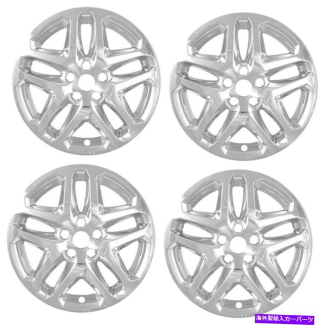 Wheel Covers Set of 4 4 CHROME 17" ホイールリムスキンハブキャップカバー1316フォードフー用アルミ