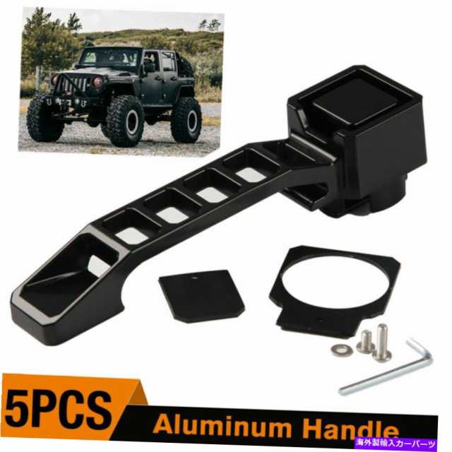 DOOR OUTER HANDLE ジープラングラーJK JKU 7月18日のために1セットのアルミ製ブラックエクステリアアウタードアハンドル 1  Set ｜au PAY マーケット