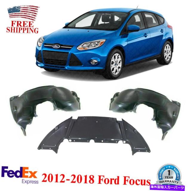 Fender Liner Splash 20122018フォードフォーカスS SEのフロントフェンダーライナーLH + RH＆アンダーカバー