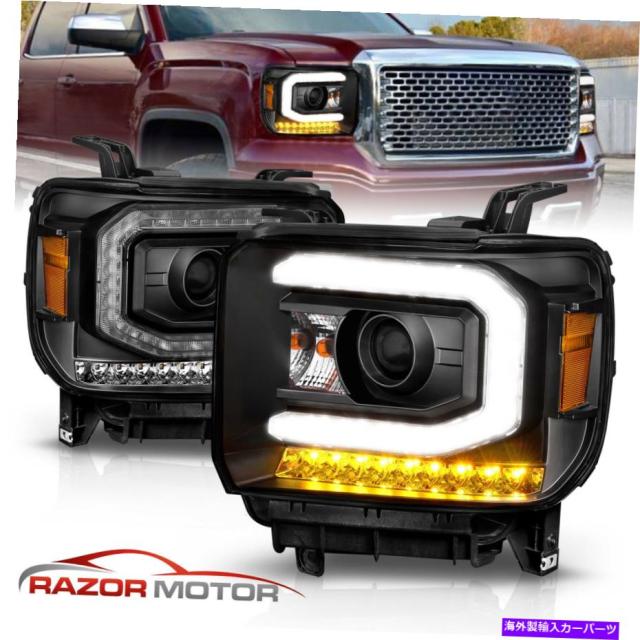 USヘッドライト GMC Sierra 2014-2018 1500HD; 2015-2019 2500HD / 3500HD LEDブラックヘッドライト For GMC Sierra 2014-2018 1