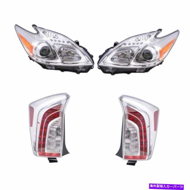USヘッドライト ヘッドライトとテールライトの4ピースセットフィット2012-2015 Prius 4 Piece Set of Headlights and Tail Light
