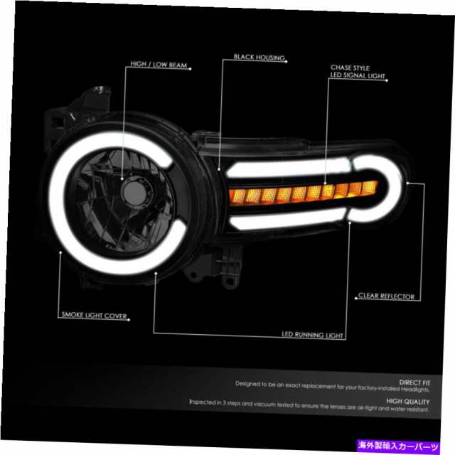 USヘッドライト FJクルーザー07-14ブラックスモーククリアの