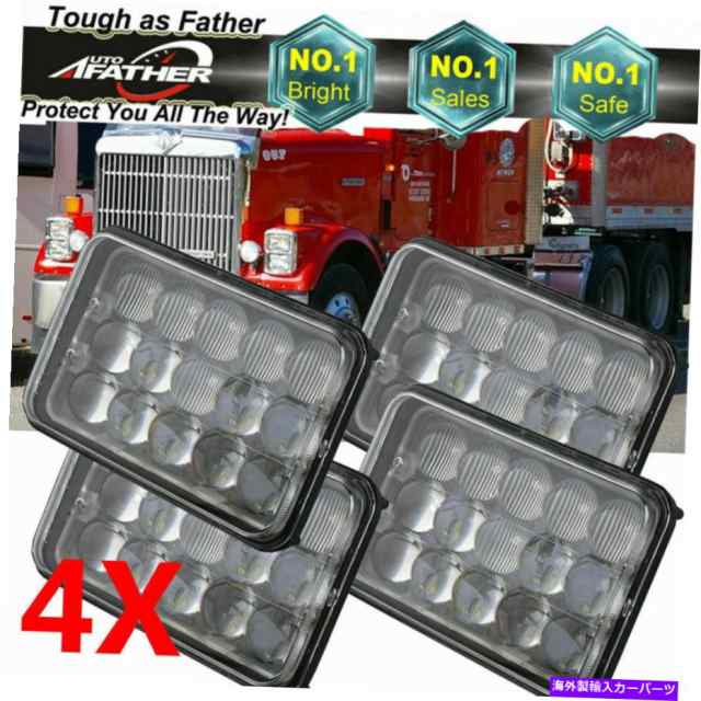 USヘッドライト 4ピース長方形4×6 LEDヘッドライトドット承認高ロービームH4651 H4652 H4656 4PCS Rectangular  4X6 LED Headlig｜au PAY マーケット