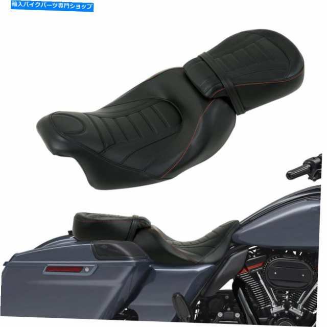 シート 運転席旅客座席フィットハーレーツーリングCVO Road King 2009-2021 2020ブラック Driver Passenger Seat Fit For Harleyの通販は