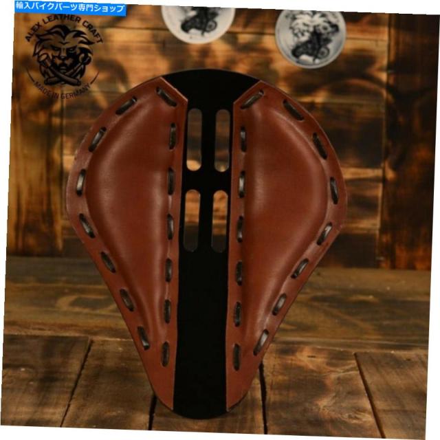 シート ボバーチョッパーカスタムレザーソロサート「4Fourth Brown」 Bobber Chopper Custom leather solo seat "4fourth brown"の通販は