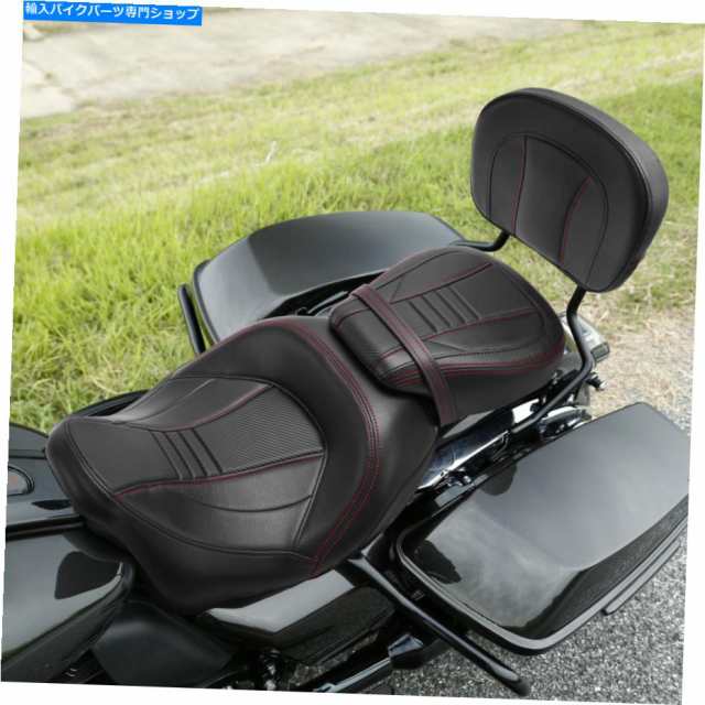 シート ハーレーツーリングモデル2009-2021のための運転手の助手席の座席座席 Driver Passenger Seat W/ Backrest Pad Fit For Hの通販は