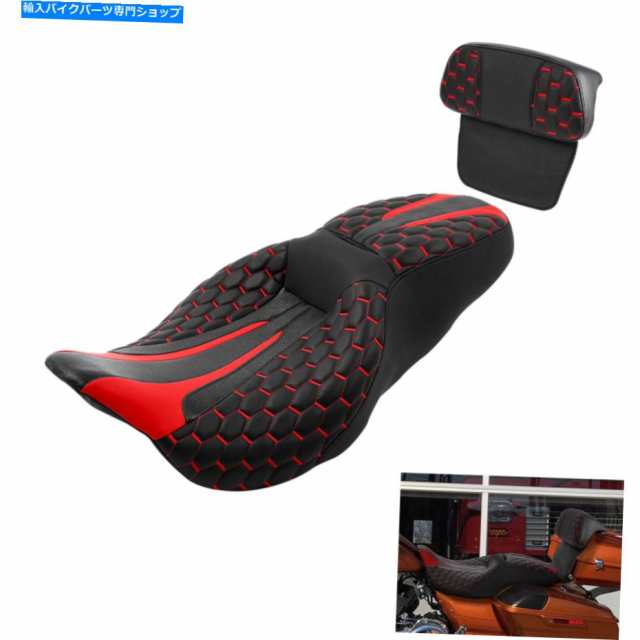 シート 運転席の助手席W /背もたれのフィットharley touring Electra Glide 2014-2021 Driver Passenger Seat W/ Backrest Fit Fの通販は