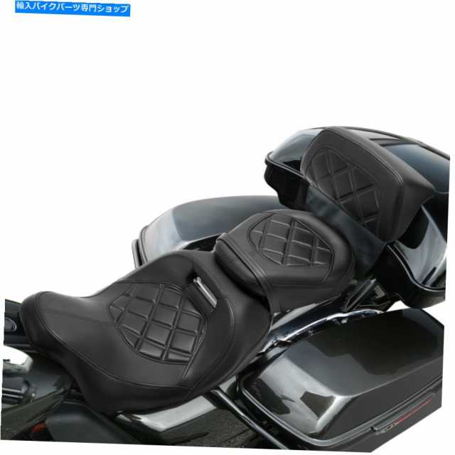 シート ブラックライダーの助手席＆背もたれのパッドフィットハーレーツーリンググライド2014-2021 Black Rider Passenger Seat の通販は