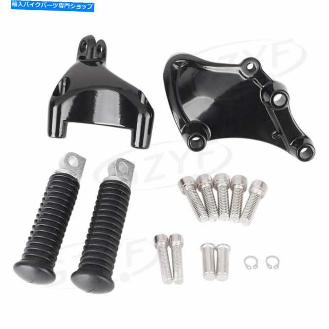フットペグ ブラックフットレストフットペグマウントブラケットのハーレー883 1200 XL Sporster 2014-2017 Black Footrest footpの通販は