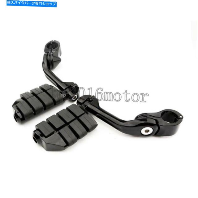 フットペグ ブラックハイウェイオートバイフットペグレスト11 / 4 "エンジンガードクランプ Black Highway