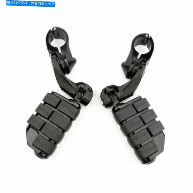 フットペグ ペアブラックハイウェイフットペグレストペダル男性マウントクランプフィットハーレーダビッドソン Pair Black Highwの通販は