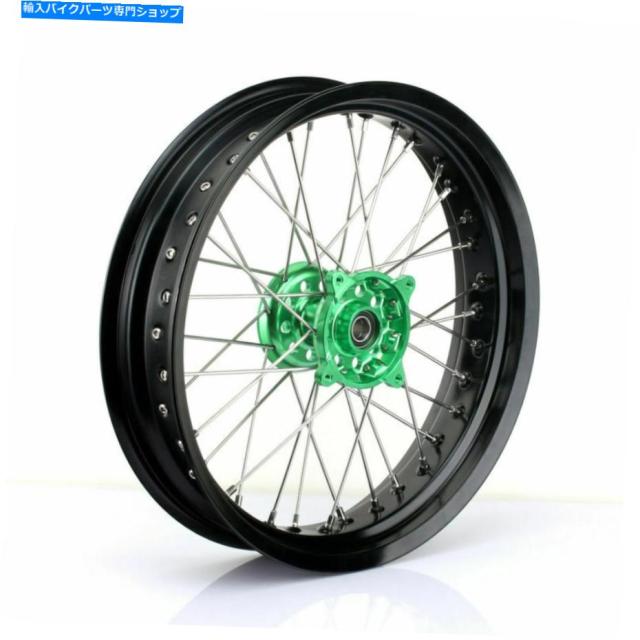 ホイール 17 "x3.5"前輪の縁の緑のハブがカワサキKX250F KX450F 06-18 KX250 19 17"x3.5" Front Wheel Rim Green Hub Set For Kaの通販は