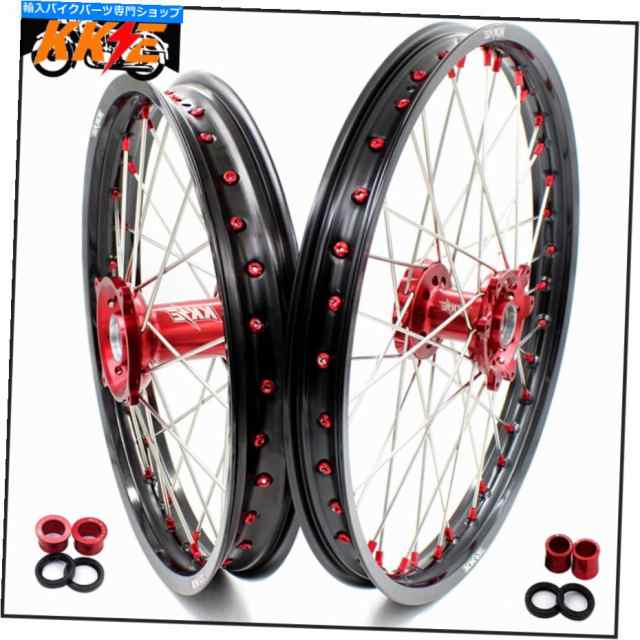 ホイール KKE 21/18 Enduro Wheels Rims Honda CR125R CR250R 2002-2013赤乳首 KKE 21/18 Enduro Wheels Rims Set For Honda CR1の通販は