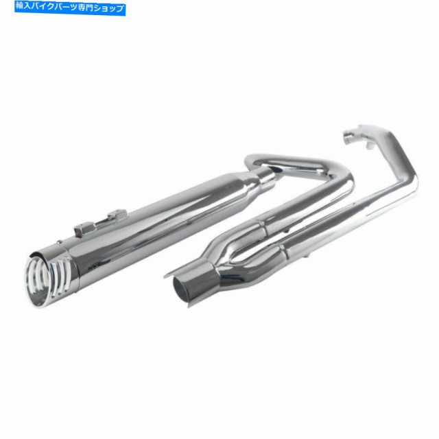 マフラー 2つの排気管4 "1995-2016 Chromeのためのマフラー 2 into 1 Exhaust Pipe 4" Muffler for Harley Touring 1995-2016 Chの通販は