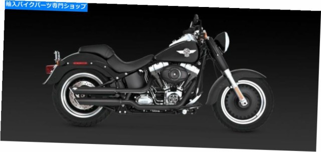 マフラー バンス＆ハインズツインスラッシュ3 "スリップオンブラックマフラーズハーレー07-16 Softail Flstf Vance & Hines Twinの通販は