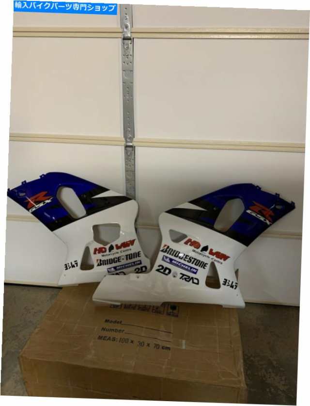 フェアリング 右＆左フェアリングキットスズキGSXR 600 750 K1 2001-2003ブルーホワイトインジェクション Right & Left Fairing の通販は