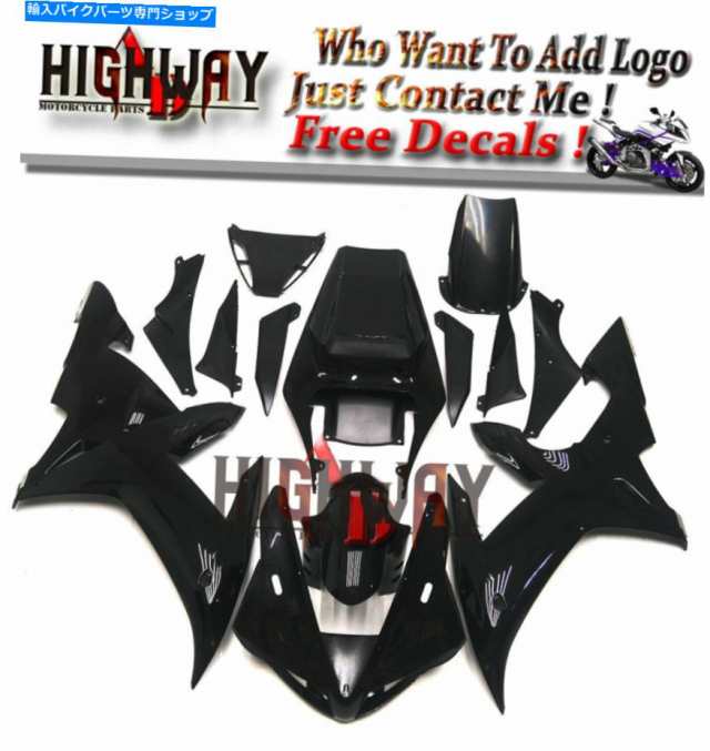 フェアリング 注射ABSフルフェアリングキットフィットヤマハYZF R1 02-03 BodyWork Glosblackボディ Injection ABS Full Fairing