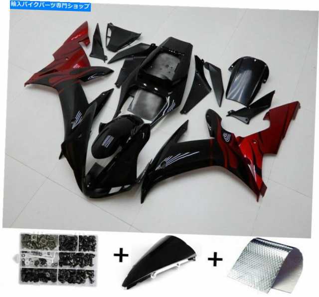 フェアリング ヤマハYZF R1 2002 2003のためのABS黒赤射出成形フェアリングキットフィット ABS Black Red  Injection Molded Fair ショッピングお得セール カー用品・バイク用品 