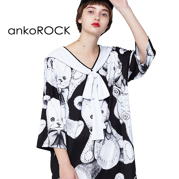 Ankorock アンコロック Tシャツ メンズ レディース 春 夏 夏服 半袖 セーラー ストレッチ テディベア 黒の通販はau Pay マーケット Ankorock