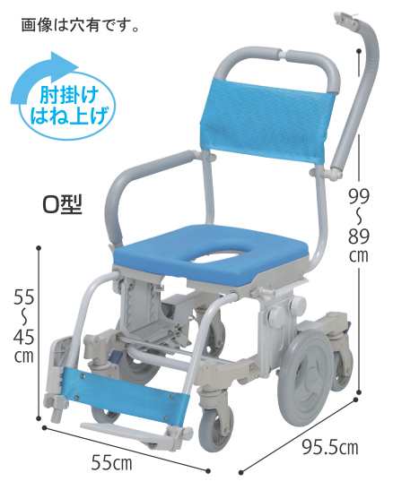 シャワーキャリー シャトレチェア6輪 穴無シート SW-608 ウチヱ 介護