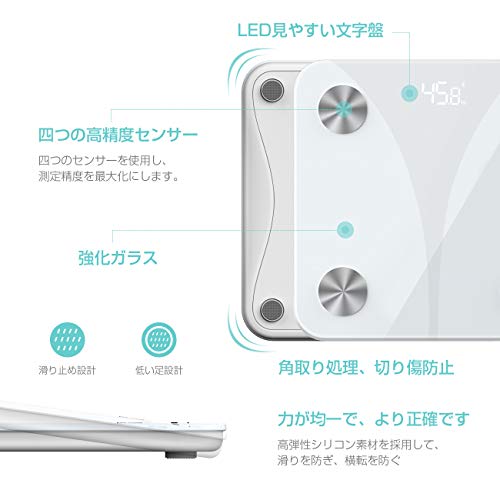 送料無料 体重計 体組成計 体脂肪 高精度 カロリー測定可能 ボディスケール スマートスケール 体重 基礎代謝量 脂肪率 内蔵脂肪 体脂の通販はau Pay マーケット Corail Bleu Au Pay マーケット店