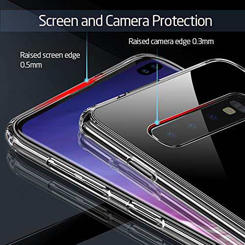 esr galaxy s10 plus ケース ガラスケース強化ガラス tpuバンパー ギャラクシーs10 プラスガバー 9h硬度加工 薄型 全透明 指紋防止 安心